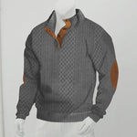 Men’s Stand Collar Knitted Pullover – Long Sleeve Jacquard Sweater Veroocart