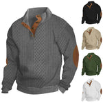 Men’s Stand Collar Knitted Pullover – Long Sleeve Jacquard Sweater Veroocart