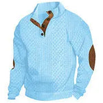 Men’s Stand Collar Knitted Pullover – Long Sleeve Jacquard Sweater Veroocart