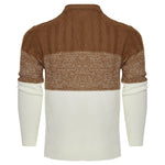 Men’s Color Block Cable Knit Sweater – Casual Long Sleeve Pullover Veroocart