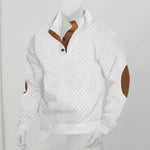 Men’s Stand Collar Knitted Pullover – Long Sleeve Jacquard Sweater Veroocart