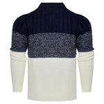 Men’s Color Block Cable Knit Sweater – Casual Long Sleeve Pullover Veroocart