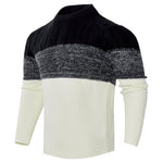 Men’s Color Block Cable Knit Sweater – Casual Long Sleeve Pullover Veroocart